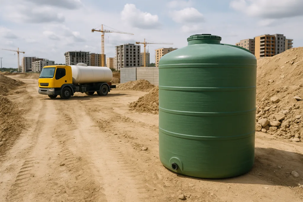Depósitos para obras e zonas em desenvolvimento
