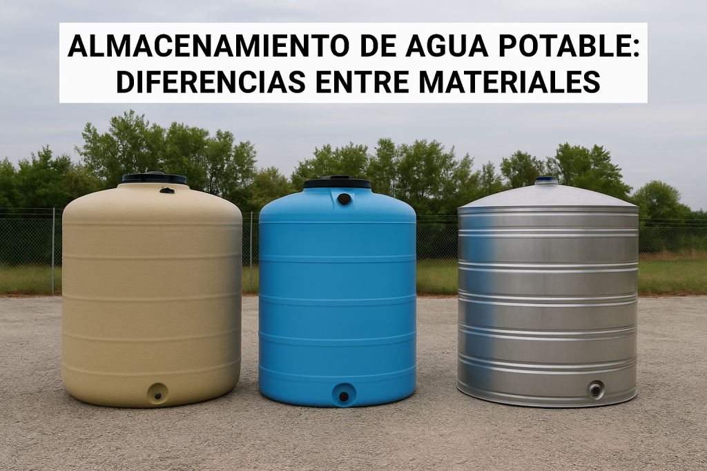 Diferentes materiales para guardar agua