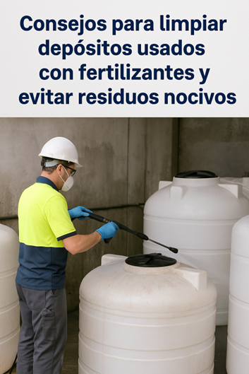 consejos para limpiar depósitos usados con fertilizantes y evitar residuos nocivos