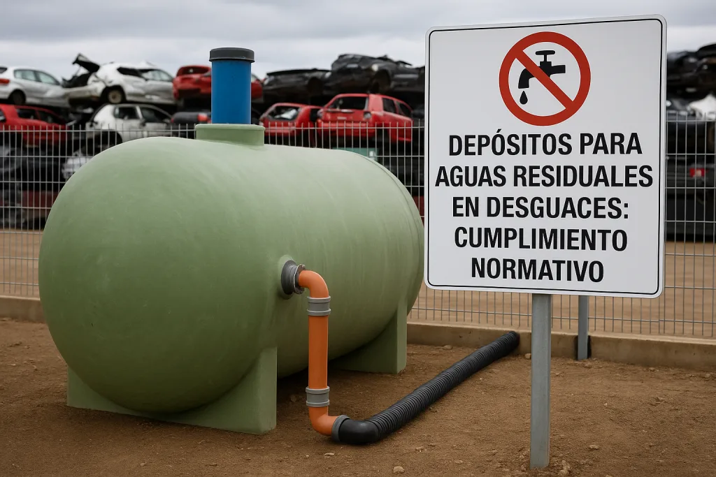 Depósitos para águas residuais em sucatas